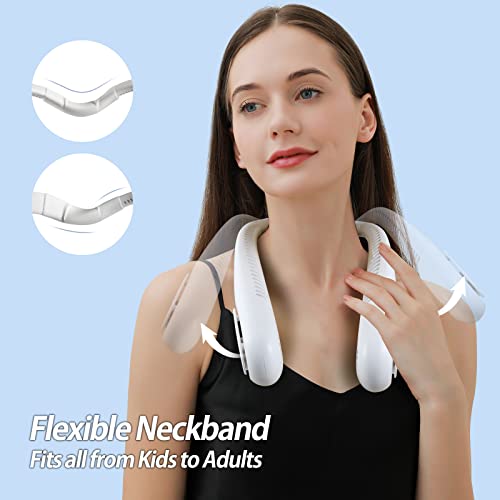 Neck Fan 2600mah Battery Operated Neckband Fan 6-Speed Hand-Free Wearable Personal Fan for Hot Flashes Home Office Travel Outdoor Sports (Navy Blue)
