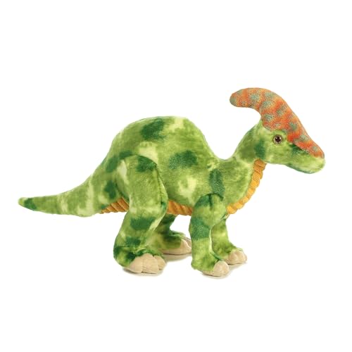 ® Ferocious Dinos &amp; Dragons Parasaurolophus Stuffed Animal - Prehistoric Fun - Cuddly Companions - Green 16 Inches
