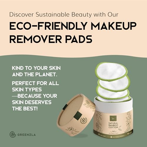 Greenzla Reusable Makeup Remover Pads (20 Pack) Washabl