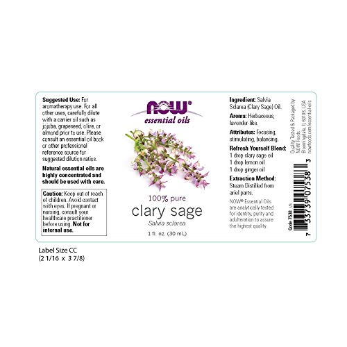 NOW Clary Sage Oil, 1-Ounce