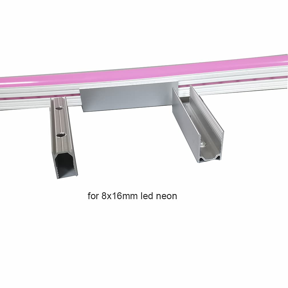 led neon flex 40pcs LED Neon Strip Channel Mounting Holder Accessories Aluminium Track, Aluminum Install Clips Rail 2 Holes for Silicone Strip Rope Light 8x16mm 40pcs/Pack