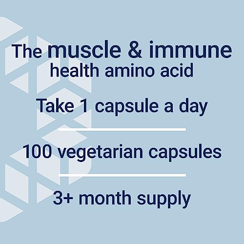 L-Glutamine, 500 mg L-glutamine, Amino Acid, Supports Muscle Health and Immune Health, Gluten-Free, Non-GMO, 100 Vegetarian Capsules