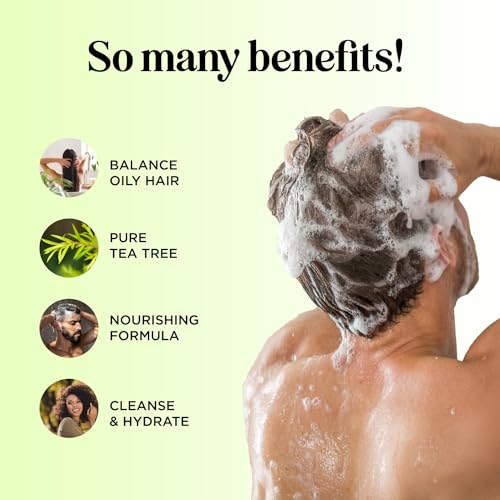 Tea Tree Shampoo and Conditioner Set - Sulfate Free Clarifying Shampoo and Conditioner for Oily Hair &amp; Scalp Care with Australian Tea Tree Oil - Complete Dry Scalp Treatment for Build Up (8 Fl Oz)