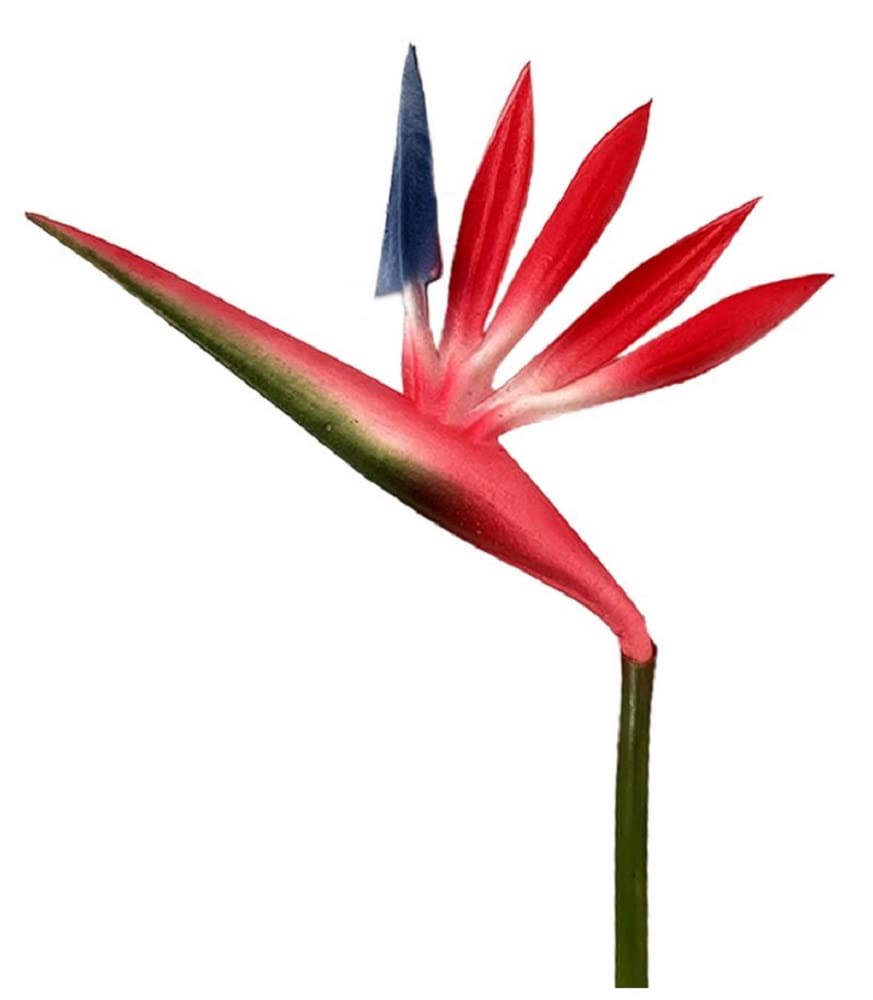 8 Pack 21-1/2 Inch Artificial Flowers Bird of Paradise,Green Plant for Home Garden Decoration Office Verandah Wedding Decorations (Red)