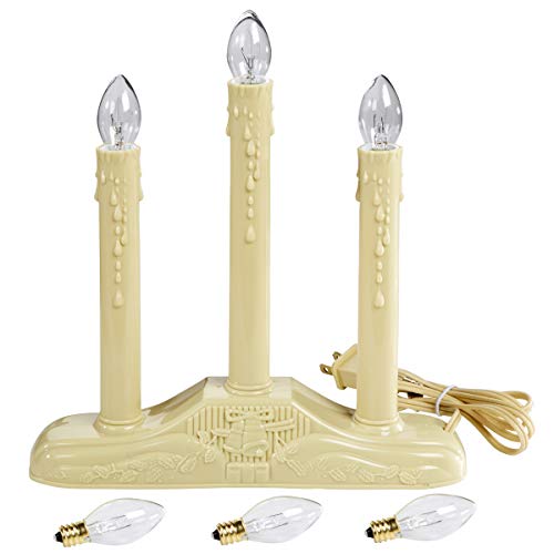- 3 Light Candle Candoliers Extra Bulbs - Great Electric Window Candle Lamp and Christmas Decorations (3 Lights)