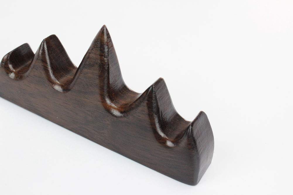 Black Catalpa Calligraphy Brush Holder Chinese Brush Rack 9x2x4.5cm(3.5x0.8x1.77)