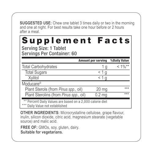 Daily Immune Support, Plant Sterol Dietary Supplement, Grape Flavored, 60 chewable Tablets (Packaging May Vary)