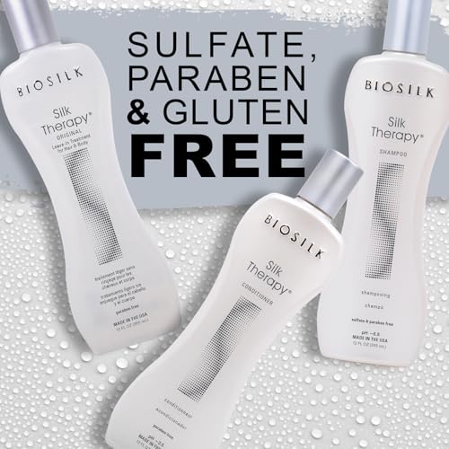 3-Piece Silk Therapy Shampoo, Conditioner &amp; Serum Kit, Haircare For Incredible Shine, Sulfate, Paraben, &amp; Cruelty-Free, 12 Oz (3 Products)