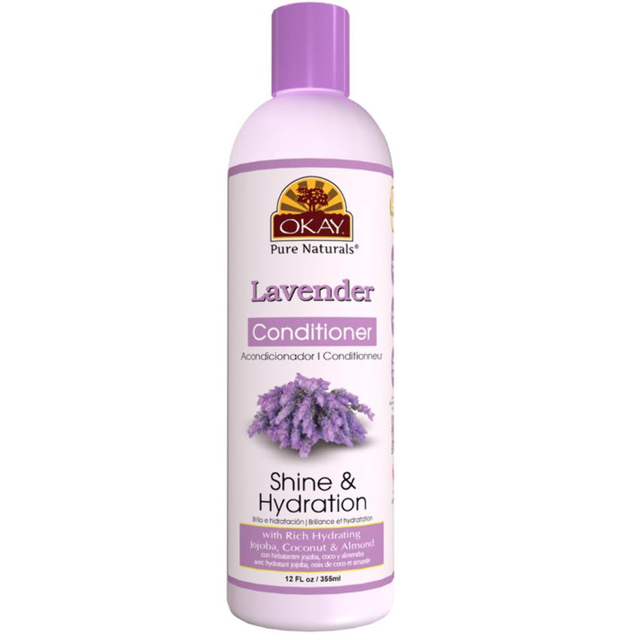 Lavender Shine&Hydration Conditioner Helps Replenish,Nourish and Hydrate Hair Sulfate,Silicone,Paraben Free For All Hair Types and Textures Made in USA 12oz (OKAY-LAVC12)