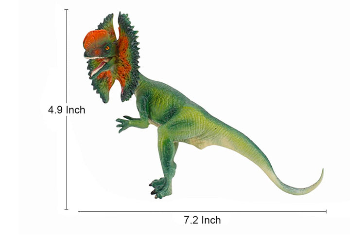7 Inch Savage Dilophosaurus Solid Dinosaur Figurine Dilophosaurus Figure with Moveable Mouth