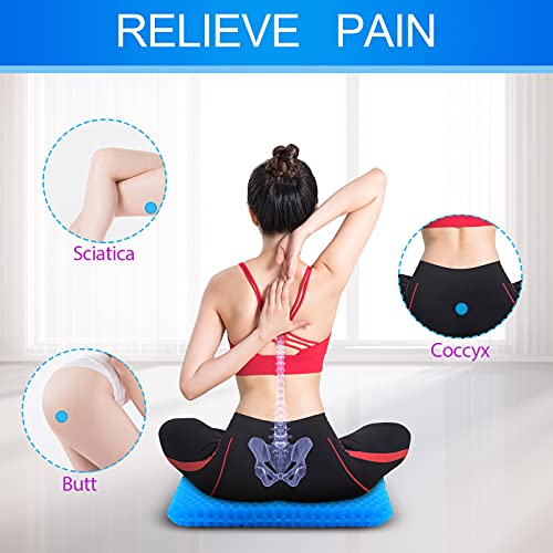 Large Gel Seat Cushion for Long Sitting (Super Large &amp; Thick), Soft &amp; Breathable, Gel Cushion for Wheelchair Reduce Sweat, Gel Chair Cushion for Hip Pain, Gel Seat Cushion for Office Chair