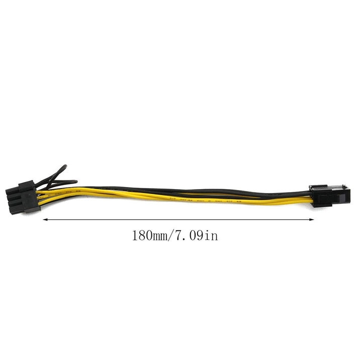 2pcs 6 Pin Female to 8 Pin Male GPU Graphics Cards Extension Adapter PCI-e 6-pin Female to 8-pin Male Converter for PCI Express 6+2 Pin Powered GPU Video Card 22cm