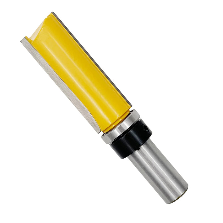 Flush Trim Bit with Bearing, 2 Inch Cutting Length and 1/2 Inch Shank, Carbide Pattern Router Bit, Woodcutting Woodworking Tools