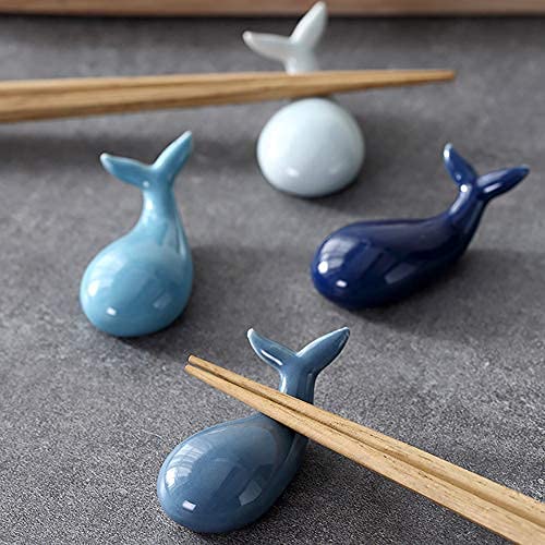 RAYNAG 4 Pack Dolphin-shaped Chopstick Holders Ceramic 