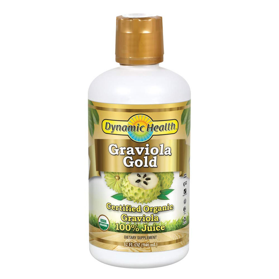 Graviola Gold | Organic Graviola 100% Juice | Vegetarian, No Gluten or BPA, Dietary Supplement | 32oz