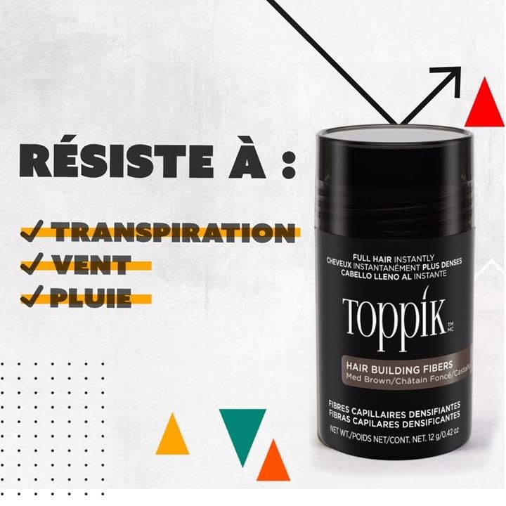 Toppik Hair Building Fibers, Medium Brown, 27.5g | Fill In Fine or Thinning Hair | Instantly Thicker, Fuller Looking Hair | 9 Shades for Men &amp; Women