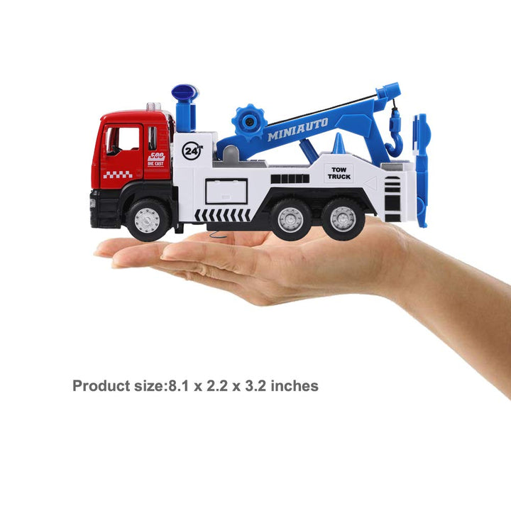 haomsj Toy Tow Truck Pull Back Toy Cars Miniature Carri