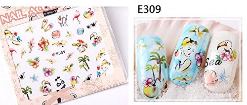 2: 20Pcs Color 3D Flower Design Nail Sticker Decal Diy Nail Art Decoration Kit