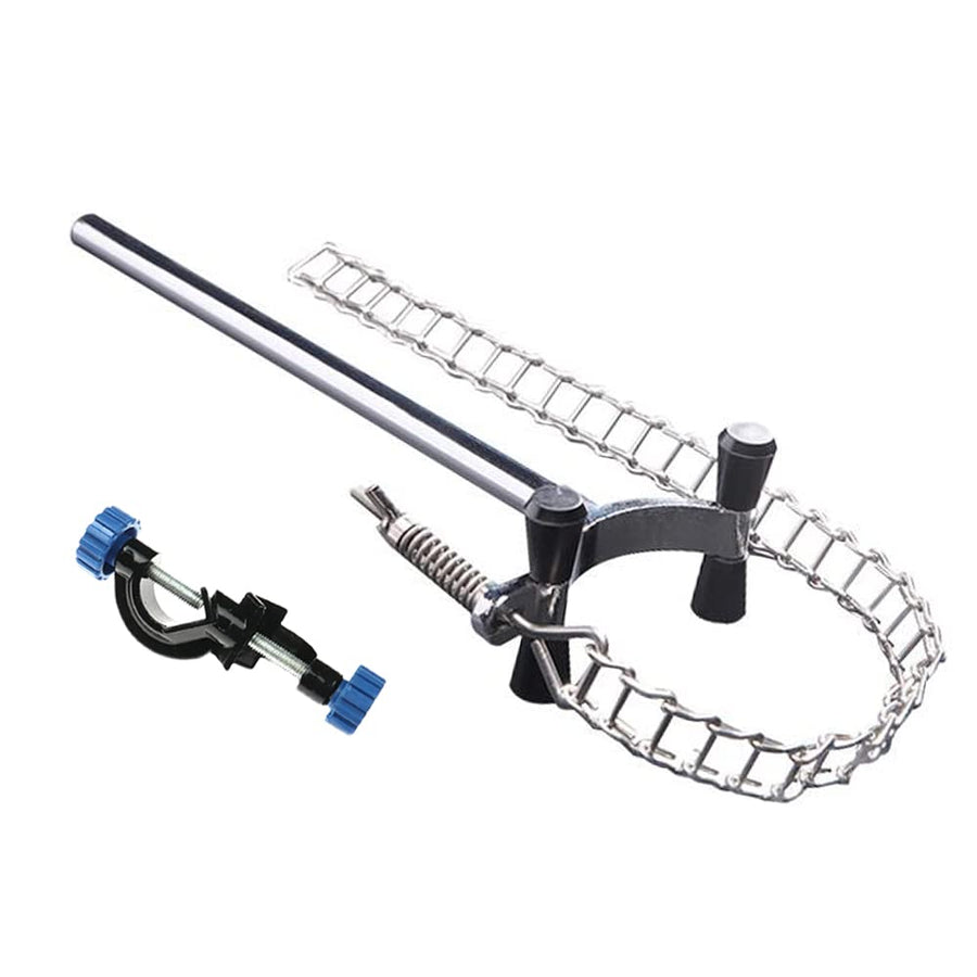 Lab Chain Clamp Holding 40-180mm (1.6-7) with Stand Clamp Holder Bosshead for Fixing Beaker, Securing Cylindrical Glassware