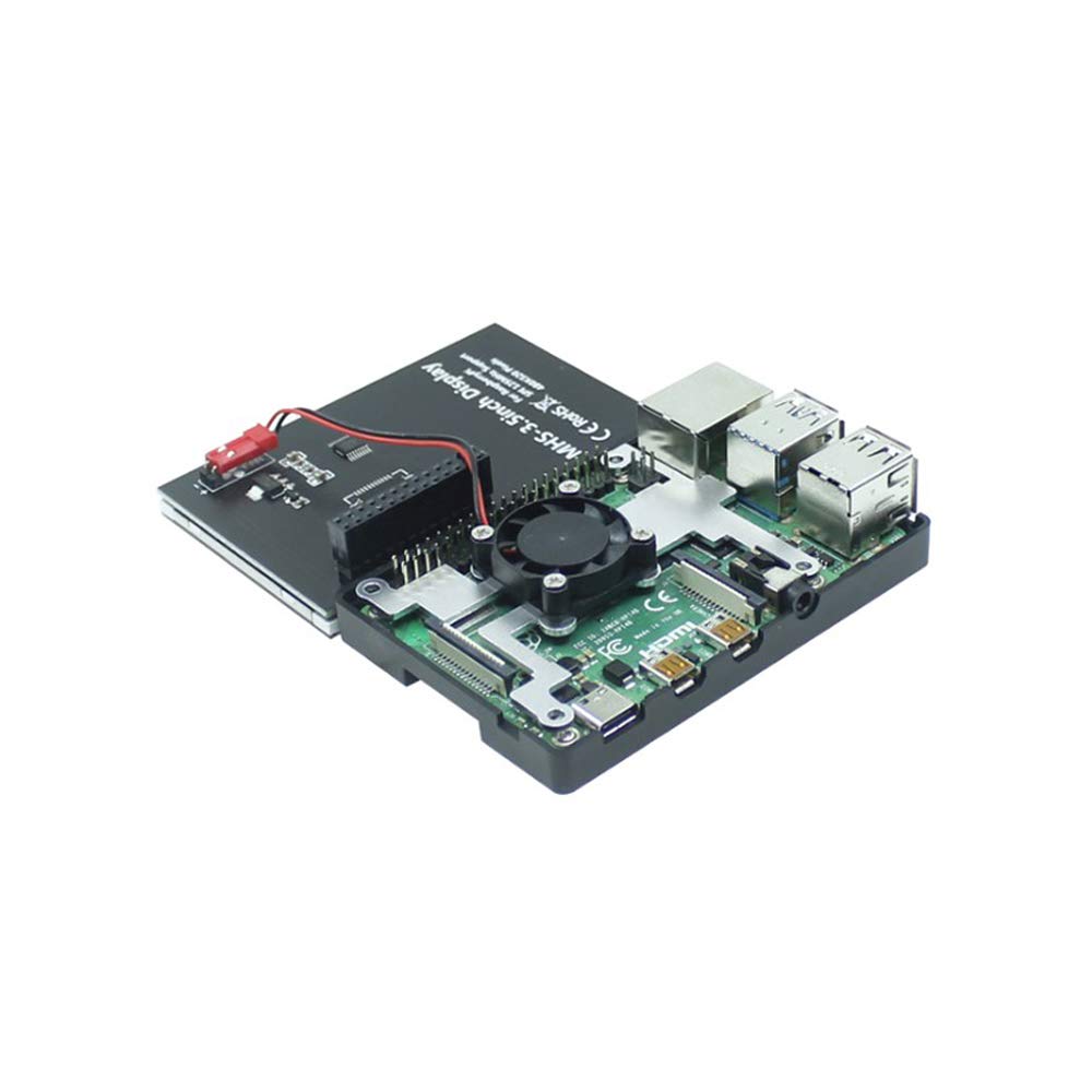 3.5inch TFT Touch Screen Module 50Hz 320x480 Resolution LCD Display with Touch Pen ABS Case and Cooling Fan Compatible with Raspberry 4B Pi4