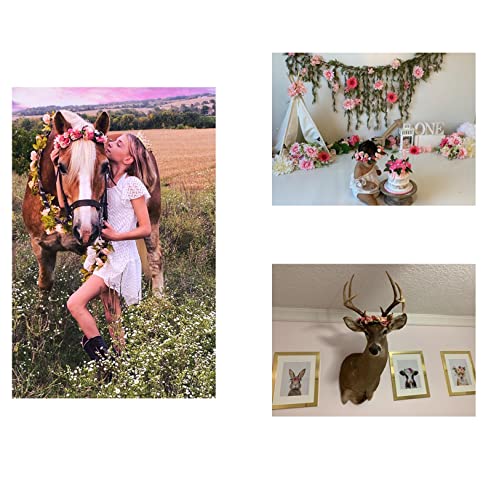 Adjustable Flower Crown Floral Headpiece Floral Crown Wedding Festivals Photo Props (baby pink)