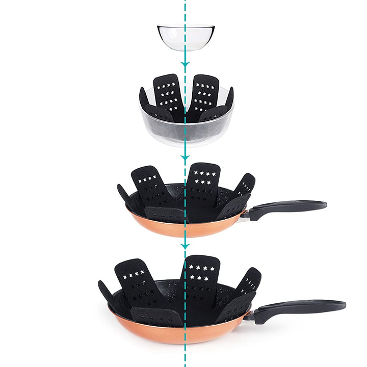 Pan Protector with Stars, Set of 12 and 3 Different Sizes, Black Pan Separators, Felt Pot Protectors for Stacking and Separating Your Cookware
