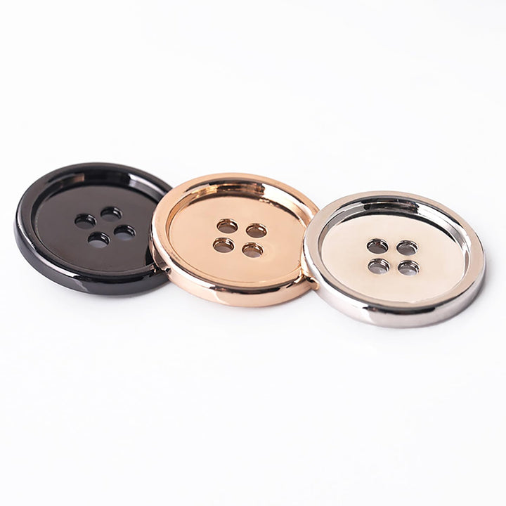 10 PCS Metal Buttons Suit Shirts Coats Sewing Round Retro 4-Hole Buttons for Clothes Decoration Handmaking (Golden, 15mm)