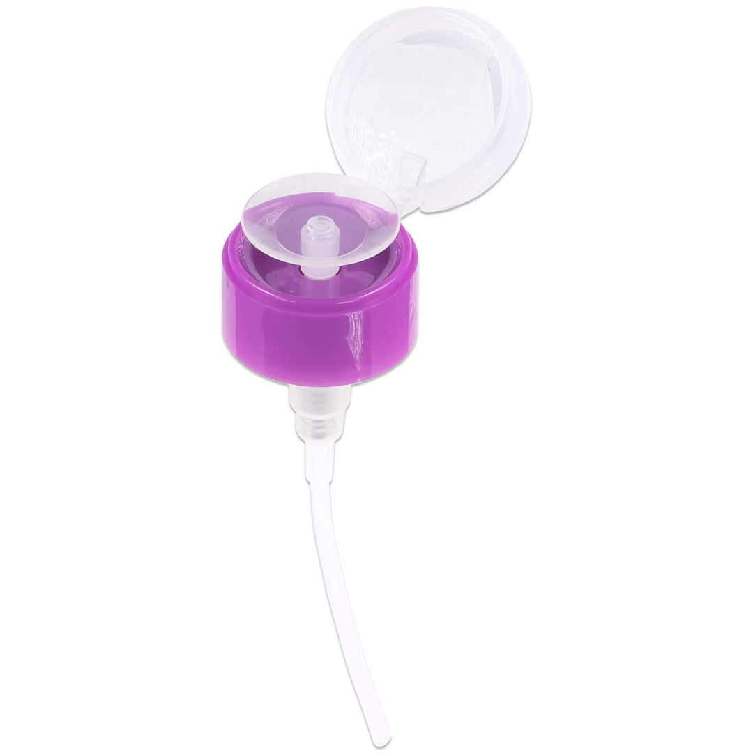 Pana Brand 10Oz. (Quantity: 1 Piece) Alcohol Labeled Liquid Push Down Pump Dispenser Bottle With Flip Top Cap (Purple)
