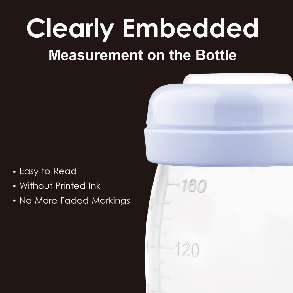 Maymom Wide Neck Breastmilk Collection n Storage Bottle 5.4 oz; Re-markable SureSeal Disc. Compatible with Spectra S2 Spectra S1 Spectra 9 Plus.