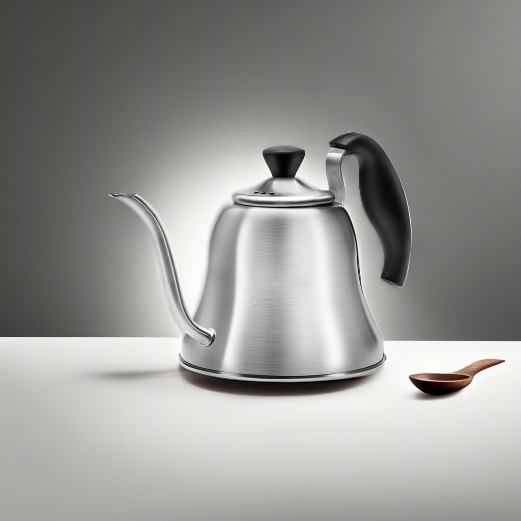 Coffee Kettle for Stove Top Premium Gooseneck Kettle, Pour Over Coffee Kettle, Tea Pot Stovetop Teapot, Hot Water Heater for Camping, Home &amp; Kitchen, Stainless Steel - Small 28oz, Brushed