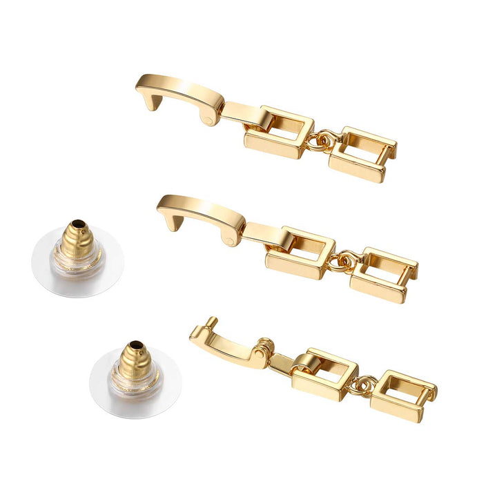 Silver/Gold/Rose Gold Plated 3pcs Fold Over Clasp set for Bracelet or Necklace Jewelry Extender (Yellow Gold 3mm)