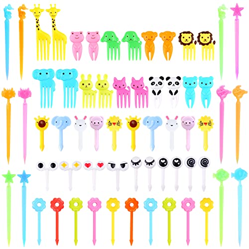 156PCS Animal Food Picks for Kids Bento Box Accessories, Fun Kids Food Picks, Cute Fruit Toothpicks for Kids Lunch Accessories, Reusable Lunchbox Picks for Kids Toddler