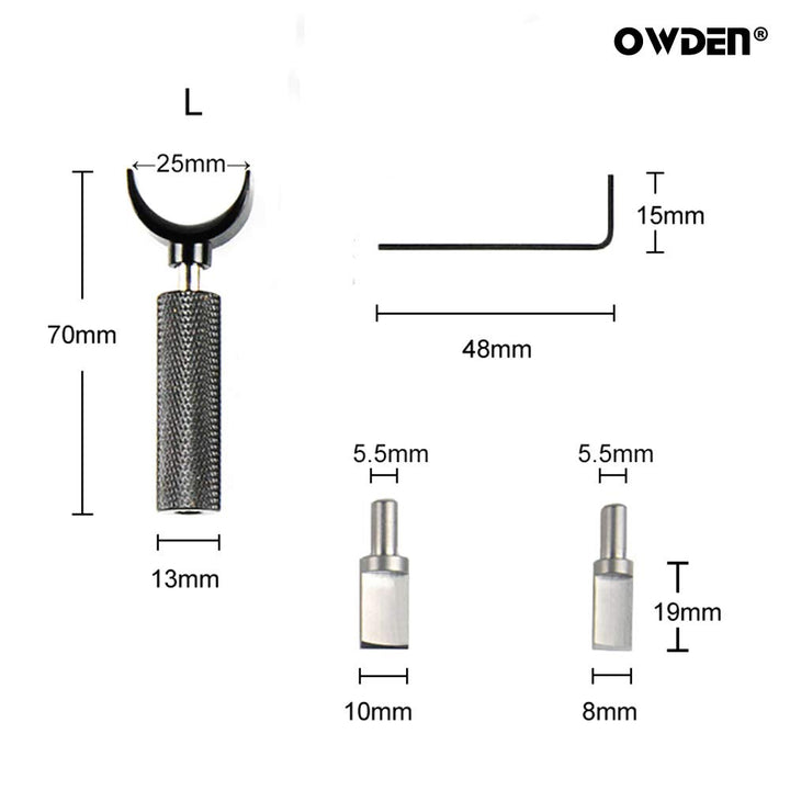 Professional Leather tool, Leather Swivel knife with 2 sizes blade, This size “L” (handle diameter : 13 mm),Adjustable handle height. (L)