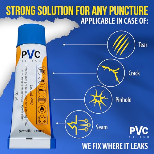 AquaPro Liquid Patch Waterproof Repair Kit for PVC Inflatable Boats, Rafts, ISUPs, Paddle Boards, Above Ground Pools, Hot Tubs, and Underwater Gear | Sealer +Cord |