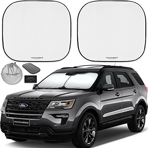 Autoamerics Windshield Sun Shade 2-Piece Foldable Car F