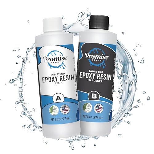 Resin Kit - Crystal Clear, UV Resistant, Self Leveling, Food Safe for Table Top, Arts &amp; Crafts, Wood Casting, Jewelry Making, Use with Mica Powder, Silicone Molds, Alcohol Ink (16 Ounce)