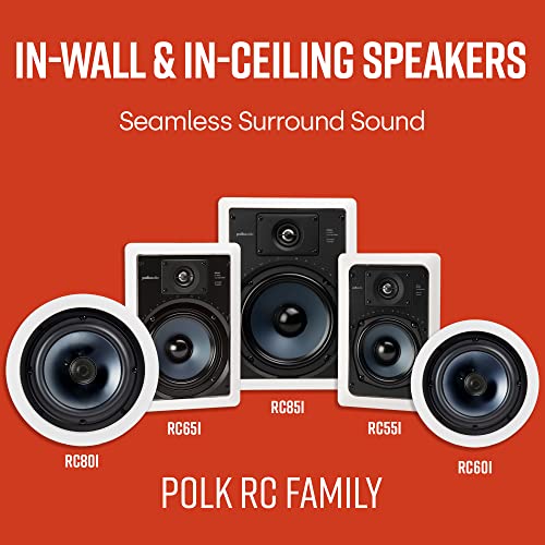 RC60i 2-Way Premium in-Ceiling 6.5 Round Speakers, Set of 2 Perfect for Damp and Humid Indoor/Outdoor Placement - Bath, Kitchen, Covered Porches (White, Paintable Grille)