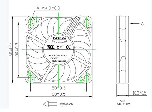 12V DC 3 Pin Fans (60x10mm, Ultra High Speed)