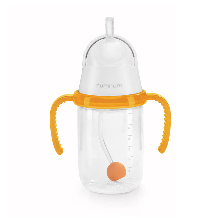 Weighted Straw Cup for Infant, 6-12 months &amp; Toddler - Expert Endorsed 7oz Training Baby Cups w/Removable Handles - Easy to Use Self Feeding &amp; Babies Drinking Skills - 100% Food-Grade Silicone