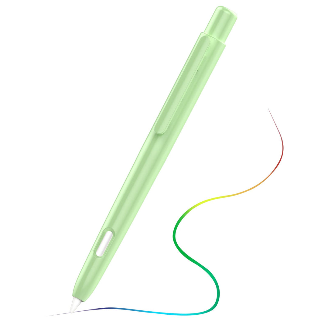 Holder Case Compatible with Apple Pencil 2nd Generation, Retractable Protective Apple Pencil Cover with Sturdy Clip, Hard PC Apple Pencil Case, Support Double-Tap, Green