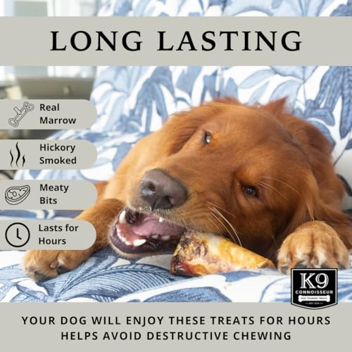 Beef Marrow Dog Bones Long Lasting for Aggressive Chewers - USA Made Single Ingredient Dynamo Bone for Small and Medium Dogs Upto 50 Pounds - 6 Pack