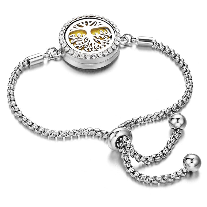JEAN SMILE Essential Oil Diffuser Bracelet Aromatherapy Locket Scent Bracelet Adjustable Bracelet Styles Set with 10 Refill Pads,Pads Send a Beautiful Gift Box