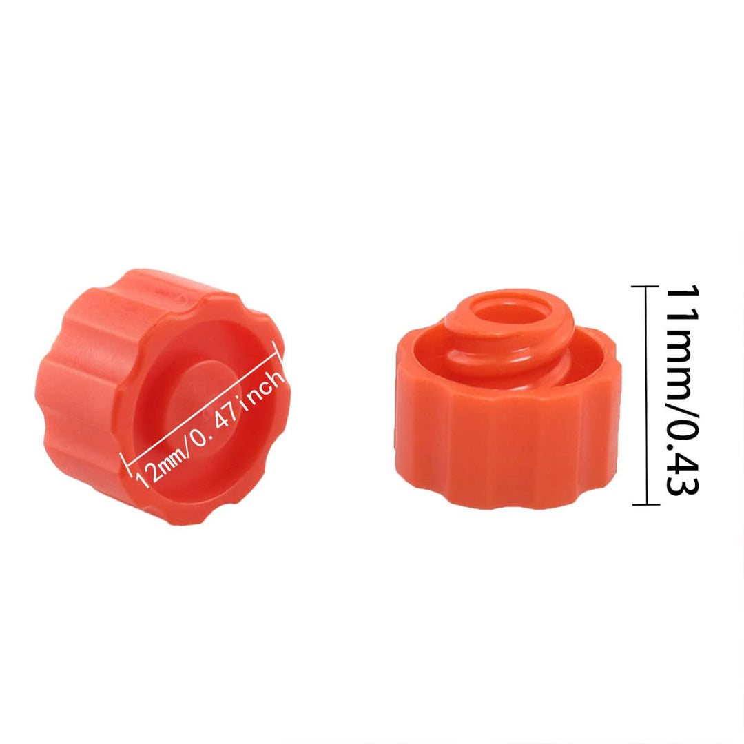 ITROLLE Syringe Luer Lock Cap 100PCS Orange Round No Ne