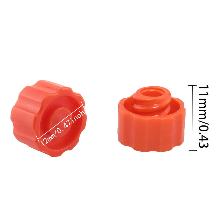 ITROLLE Syringe Luer Lock Cap 100PCS Orange Round No Ne
