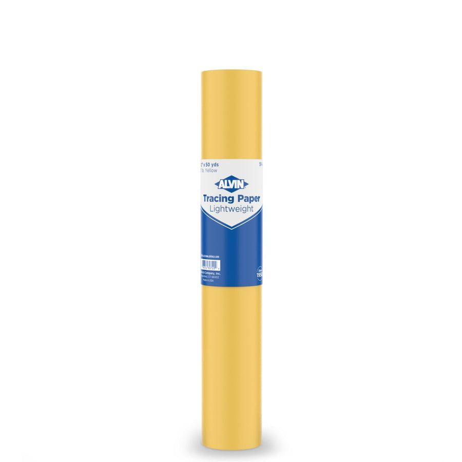 55Y-G Lightweight Tracing Paper Roll, Yellow, Suitable with Ink, Charcoal, Felt Tip Pen, for Sketching or Detailing - 12 inches x 50 Yards, 1-inch Core