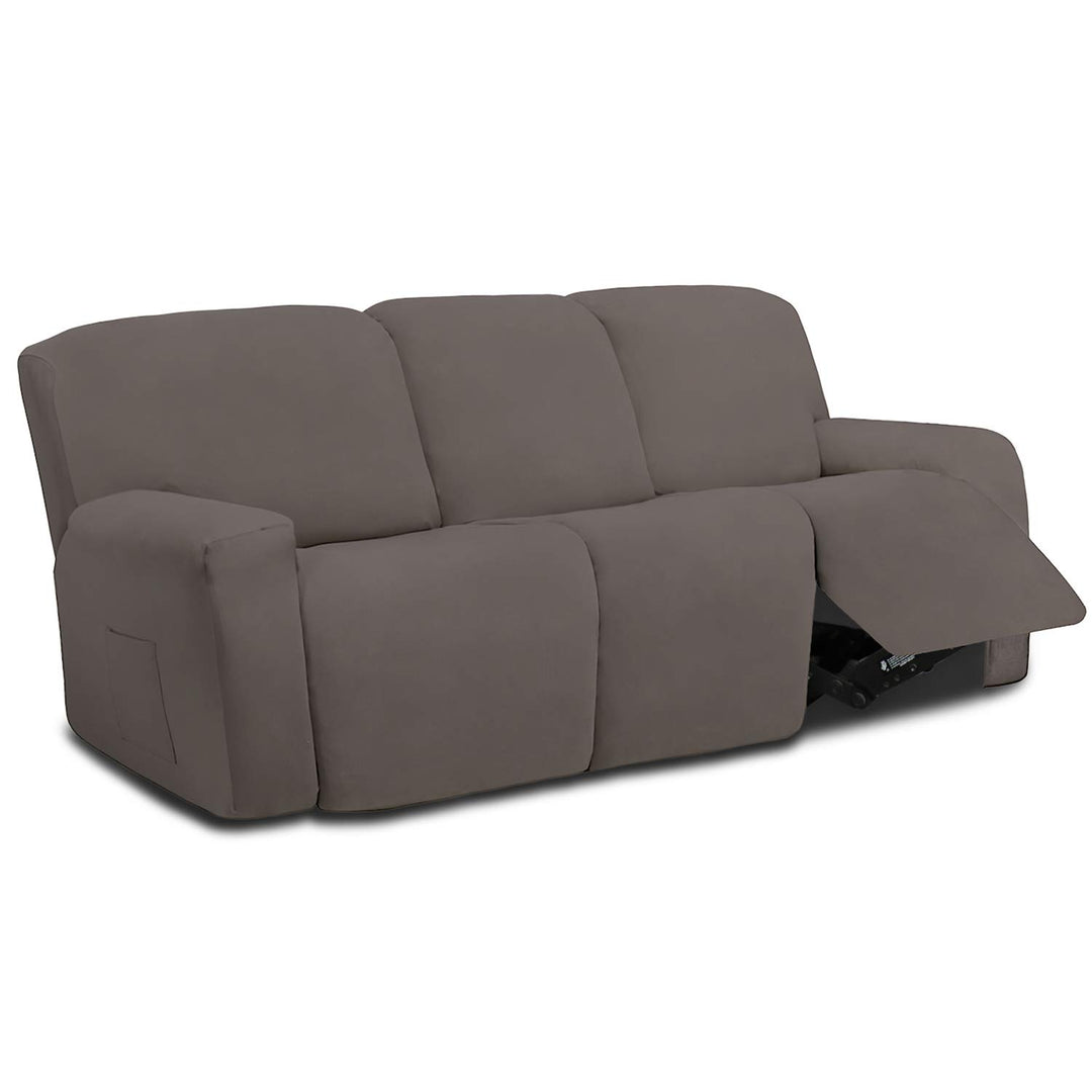 Easy-Going 8 Pieces Microfiber Stretch Sectional Reclin