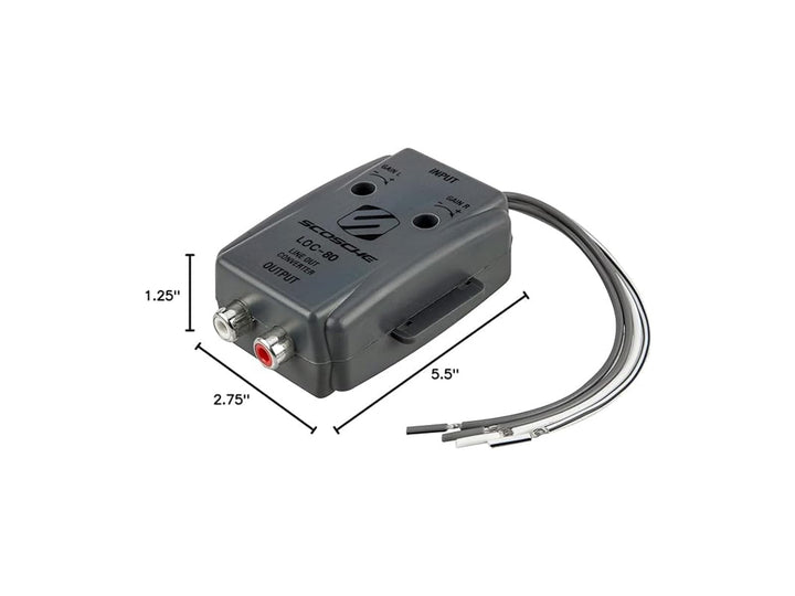 LOC80 Line Output Converter - 2 Channel High/Low RCA Converter Car Audio - Ideal for Subwoofer Amp - Line Level Converter for Car Stereo Amplifier - Easy Installation - Quality Sound