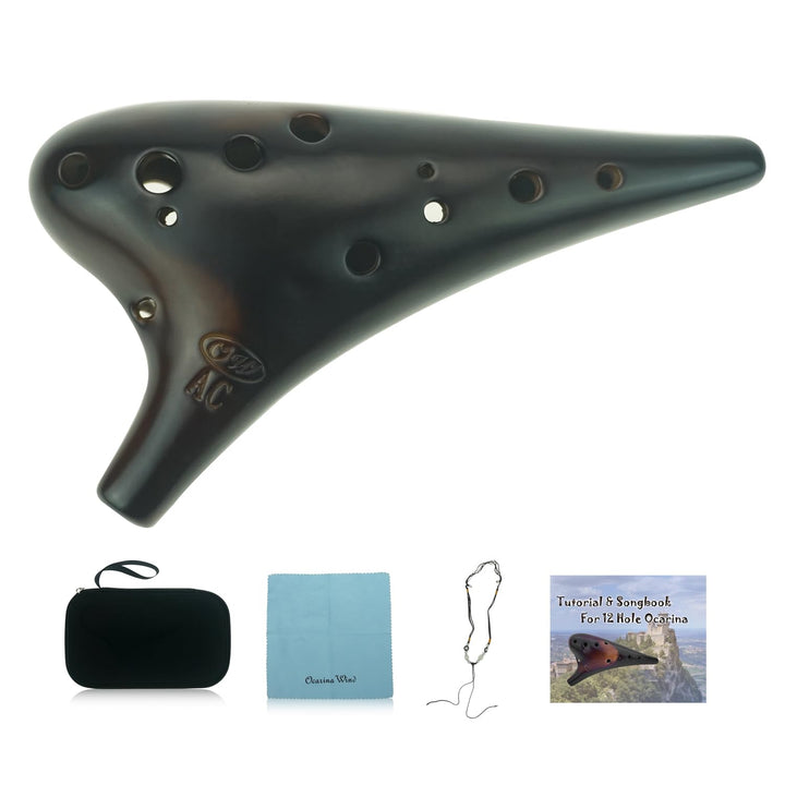 Forest Whisper 12 Hole Ocarina Classic Straw Fire Masterpiece Collectible, Alto C Ceramic Ocarina - Highly Recommended Christmas Gift Idea Music Instrument Shop Owner