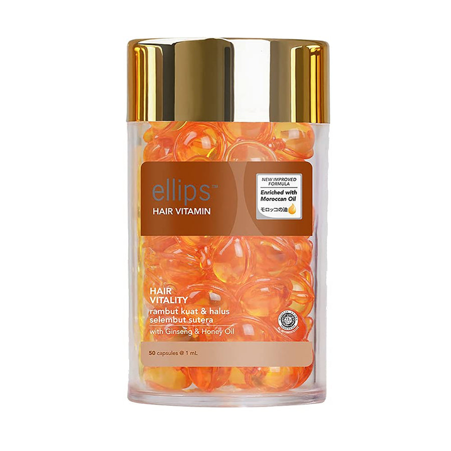 Hair Vitamins No Need to Rinse – with Argan Macadamia Avocado Oils – Vitamins A C E Pro Vitamin B5 – Best Hair Oil Conditioner for All Hair 50 Capsules (Orange)