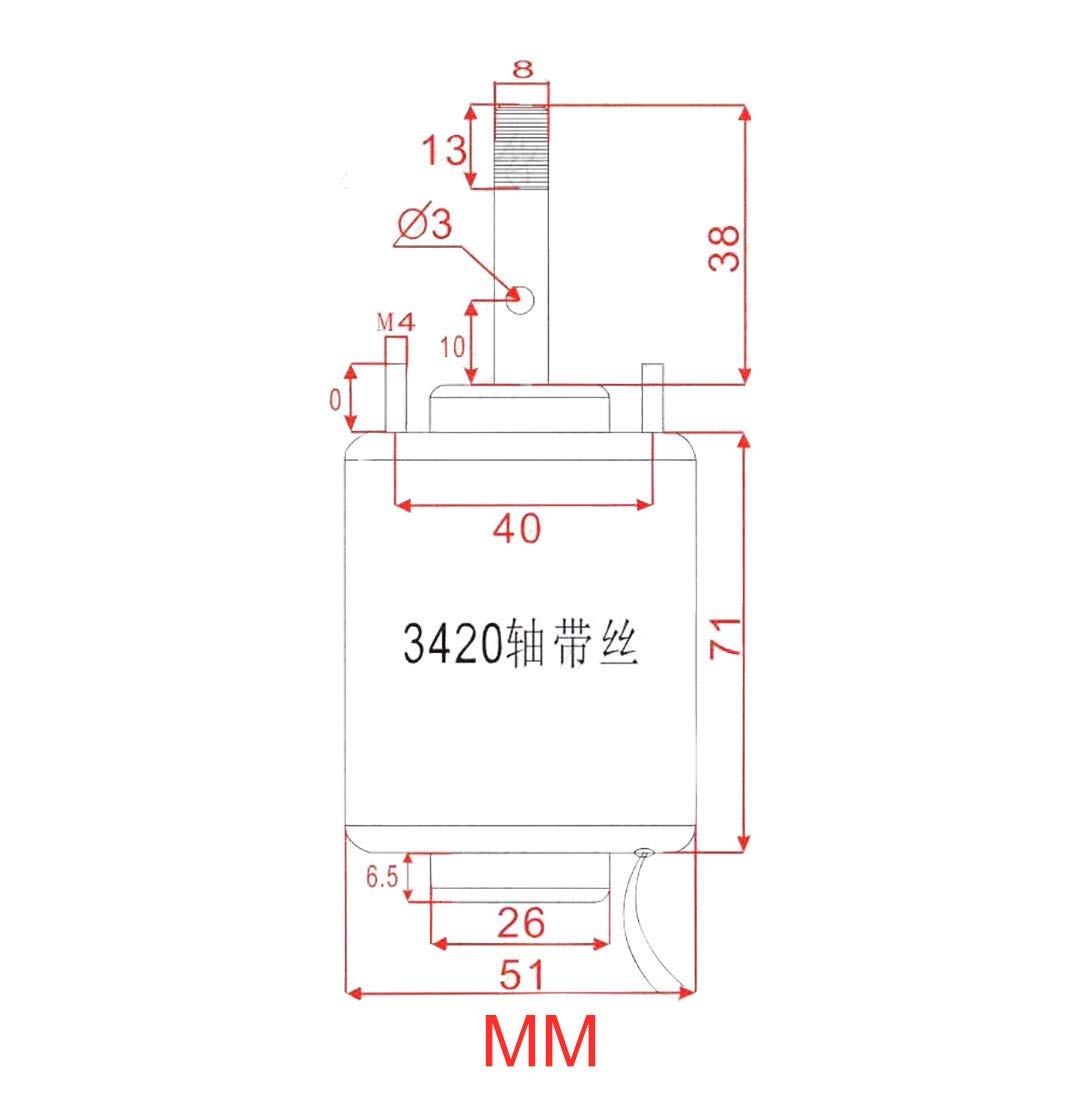 DC 12V 30W 3000RPM Electric Permanent Magnet Motor High Speed CW/CCW Electric Motor for DIY Generator XD-3420